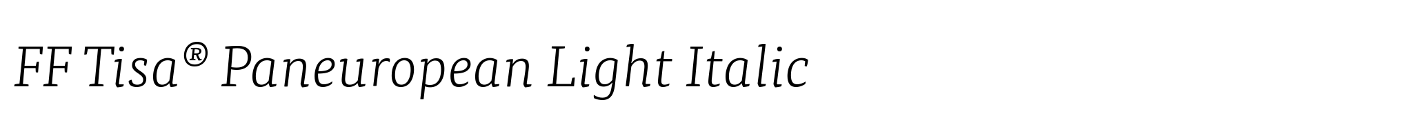 FF Tisa® Paneuropean Light Italic image